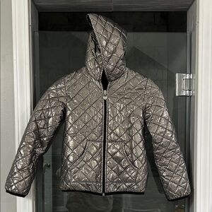 Quilted Silver Kids Jacket waterproof windproof